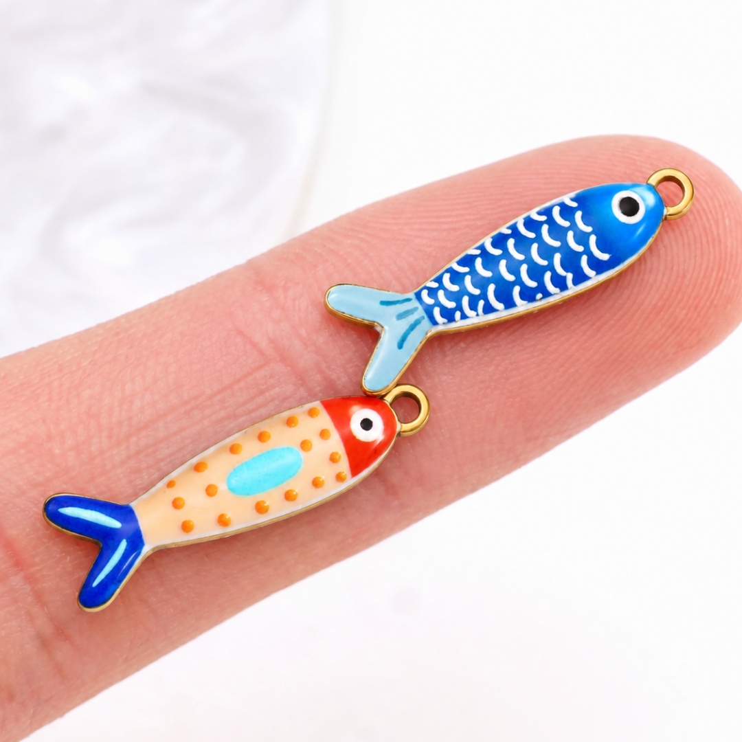 3 buah liontin enamel ikan dar - Fishing Equipment Cheap ulasan dan harga